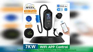 AFEEV Type 2 Portable EV Charger 7KW 32A 1Phase Wallbox Type1/GBT