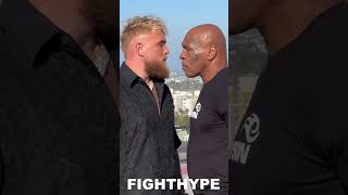 Mike Tyson and Jake Paul stare down ￼#miketyson #jakepaul #boxingnews #ufc #mma #bsjakepaul