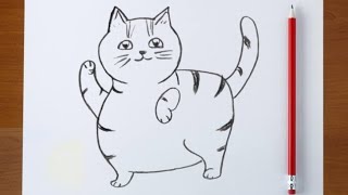 Funny Fat Cat Drawing – Easy Step-by-Step Tutorial for Beginners & Kids