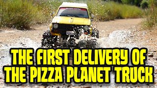 The first delivery of the Pizza Planet truck (w/ breakdown) Tamiya Bruiser