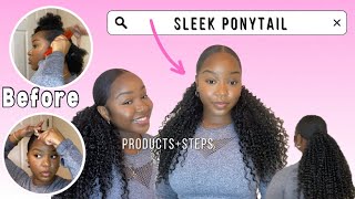 SLICK BACK PONYTAIL on Natural Hair TUTORIAL| Best Products & Quick Steps