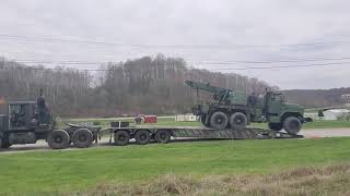 Winching a M936A1 on the M870A1 using rear Winch