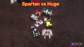 Spartan vs huge battlebots fight night LEGO hyper lash