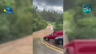 Ponte do Taquaril alagada; motoristas devem evitar o trecho!