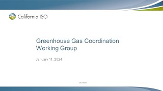 Jan 11, 2024 - Greenhouse Gas Coordination Working Group