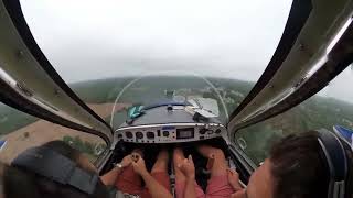 USA. Pilot manages to land plane after the engine fails. Cockpit view. Florida