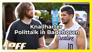 US-Boys vor der Wahl: Knallharter Polittalk in Badehosen