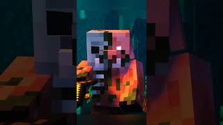 Minecraft zombified piglin take revenge from pillager #minecraft #shorts