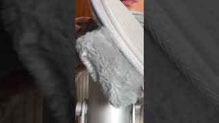 ASMR | Brushing Blue Yeti With Fluffy Slippers #asmr #fluffyasmr #brushingmic