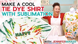 Cool Tie Dye Shirt Made with Sublimation or Cricut Infusible Ink!