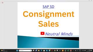 SAP SD Consignment sales Process with configuration