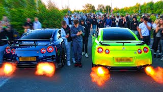 R35 GTR's SHUT Down Car Meet! - Modified Cars Leaving a Car Meet!