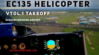 Airbus EC135 takeoff Gloucestershire airport