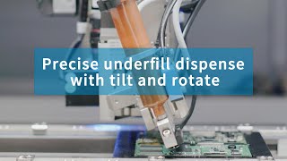 MYD precise underfill dispense with tilt and rotate