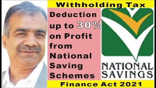 Non filer tax deduction up to 30% on Saving Schemes