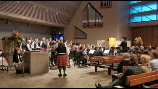 Scotish Act mit der Stadtmusik Dübendorf in der Kirche Wil / Zurich Caledonian Pipe Band 2022