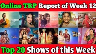 Online TRP Rport of Week 12 : Top 20 Shows of this Week