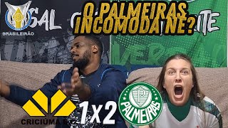 React Reações Criciuma x Palmeiras jogo dificil #casal #palmeiras #reaction