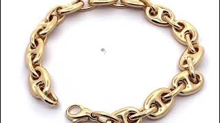 18K Real Gold Pig Nose Chain Bracelet #18kgold #bracelet