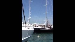 SAILING BOATS traffic in port of Palma