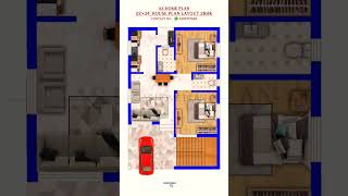 22' by 34' House Plan | 22'×34' Home Plan | 2 Bedroom Budget House #houseplan #ghar #viral