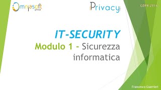 IT-Security - Sicurezza Informatica - Lezione 2