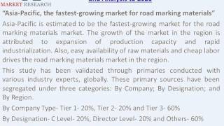 Premium Insight of Road Marking Materials Market Forecasts to 2020 and Analysis