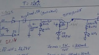 como calcular uma fontes de tensão ou corrente com Zener e transistor tip 31 - parte2.