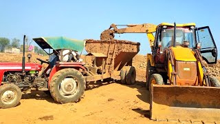 How to Efficiently Load Mud in Bricks Soling Machine JCB 3DX Eco Attach Massey and Mahindra Tractor