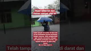 Hujan adalah anugerah,hujan seharian membuat desa semukut banjir😭