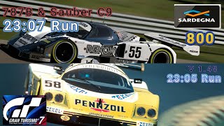 GT7 Sardegna 800 W/ Mazda 787B and Sauber C9 2 Smooth and Fast Build V 1.48