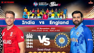 India vs England T20 World Cup 2022 - Semi Final Match | Real Cricket 22 Live Streaming 🏏