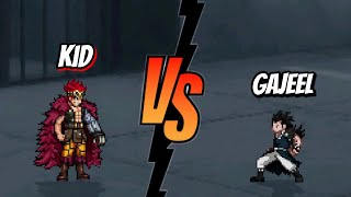 Kid Vs Gajeel one piece x fairy tail fights / mugen