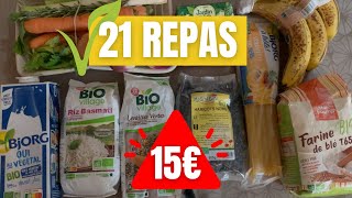 Défi 15€ pour 1 SEMAINE | 0.70€/repas bio |  Réduire son budget courses