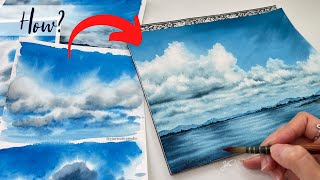 How to Paint Realistic Clouds in Watercolor? 🎨Tips and Techniques #watercolor #art #tips #tutorial