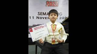 Fredericho Christan Theodore 1st winner Elementary Category Indonesia Open Piano Competition 2023