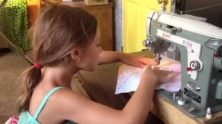 Evelyn sewing