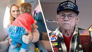 Mother Refuses Plane Seat For Old Veteran - Turns Pale After He Gives Her An Astonishing Note!