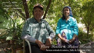 Elvira Gamboa y Dolores Morales, partera retirada y músico, Valle de Zaragoza, Chih.