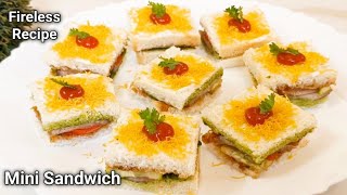 2 Minute Mini Sandwich | Instant Mini Sandwich Recipe | Fireless Cooking for Competition