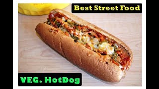 Veg Hot Dog Recipe Indian | How to make hot dog with cheese |