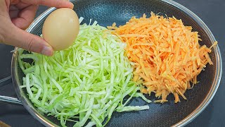 Cabbage with eggs is better than meat!🔝2 Simple and so delicious sweet potatoes, cabbage recipes!