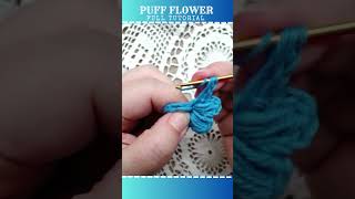 #shorts PUFF STITCH Flower 💕💖 HOW TO crochet ♥ Learn to make Puff Stitch flowers ♥ TUTORIAL 👉