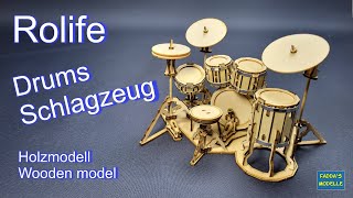 Rolife Schlagzeug/Drums - Holzmodell / Wooden model