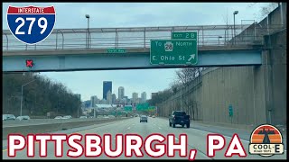 Drive into Downtown Pittsburgh, PA from PA Turnpike (I-76, I-79, I-279, I-579)