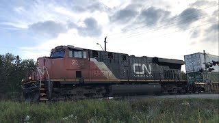 Hot on the Heels: Two Canadian National east bounds12 minutes apart.