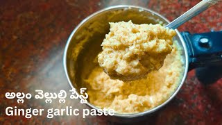 Homemade Ginger gaarlic paste|అల్లం వెల్లుల్లి పేస్ట్ తయారీ విధానం