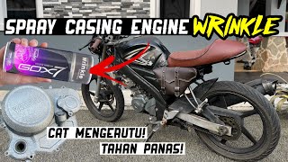 FZ150 Cafe Racer Spray Casing Engine Wrinkle GOX7 Padu! Bajet RM10! Retro Brat Style!