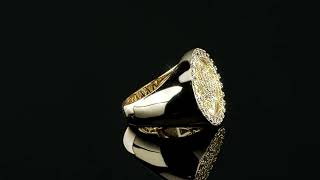 420 Love Of The Plant Iced Out Ring - 14k Gold Vermeil 925 Silver - CZ Stones - Made By Harlembling