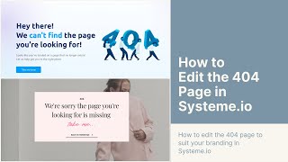 How to edit the 404 page in Systeme.io